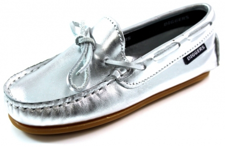 Diggers schoenen mocassins C600.03 Zilver DIG04